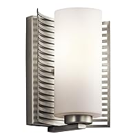 Kichler 45431NI Selene 1-Light Wall Sconce, Brushed Nickel Finish with Sanin Etched Opal Glass