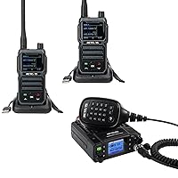 Retevis GMRS Radio Communication Solutions, RB86 Mobile Car Transceiver NOAA IP67 Waterproof (1 Pack) with RB17P Handheld Rechargeable 2 Way Radio(2 Packs), Long Range Communication Kit
