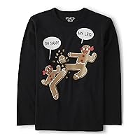 Boys' All Holidays Long Sleeve Graphic T-Shirts, Christmas Gingerbread, XX-Large