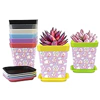 Pink Sheeps Balloons 8-Pack Gardening Containers (8 Colors) Nursery Pots Planters Plant Pots with Pallet Flower Pots