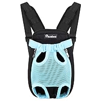 Pawaboo Pet Carrier Backpack, Adjustable Pet Front Cat Dog Carrier Backpack Travel Bag, Legs Out, Easy-Fit for Traveling Hiking Camping for Small Medium Dogs Cats Puppies, Medium, Blue