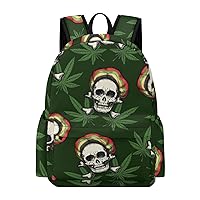 Skull Weed Travel Backpack Lightweight 16.5 Inch Computer Laptop Bag Casual Daypack for Men Women