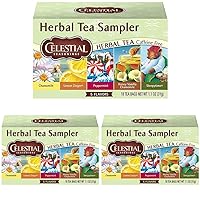Celestial Seasonings Herbal Tea, Tea Sampler, 18 Count (Pack of 3)
