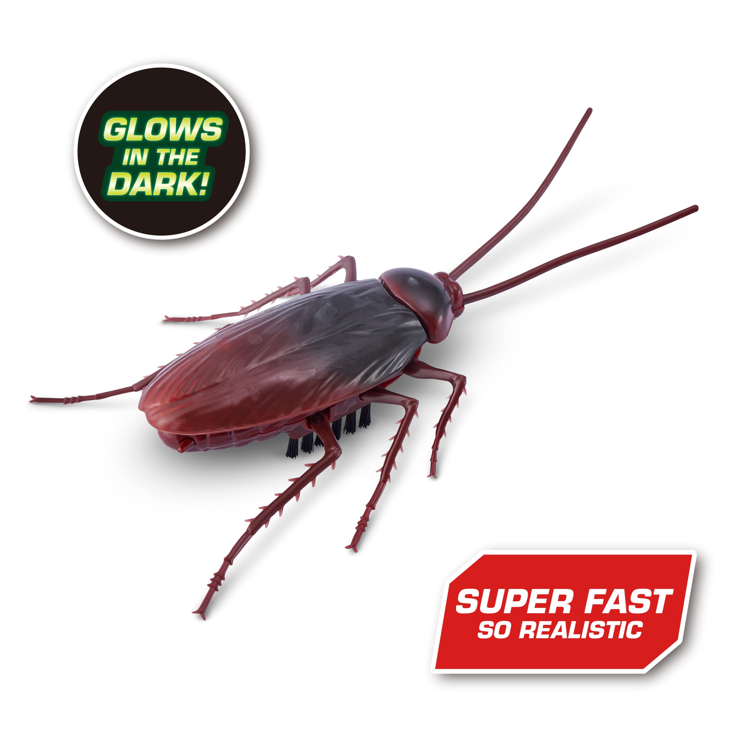 Robo Alive Crawling Cockroach Glow in The Dark (2 Pack) by ZURU Battery-Powered Robotic Interactive Electronic Cockroach Toy That Moves and Crawls, Prankst Toys for Boys, Kids, Teens