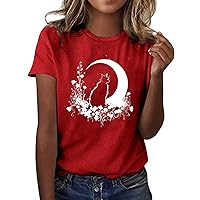 Long Sleeve Shirts for Women Plus Size Dressy Womens Valentine's Day Graphic Tees Short Sleeve Heart Printed S