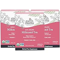 Milkmaid Lactation Tea | 100% Organic, Herbal Breastfeeding Tea Supports Breastfeeding + Breast Milk Supply Production, 16 Teabags Per Box (3-Pack)