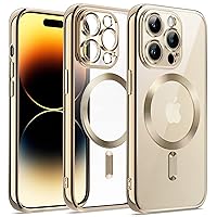JETech Electroplated Case for iPhone 14 Pro 6.1-Inch, Camera Lens Full Protection, Compatible with MagSafe Wireless Charging, Shockproof Soft TPU Phone Cover (Gold)
