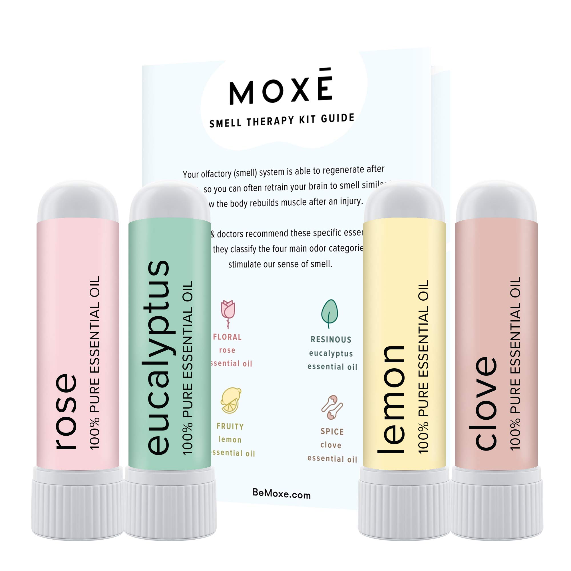 MOXĒ Smell Training Kit, Made in USA, 4 Essential Oils, Olfactory Regeneration, Helps Restore Sense of Smell, Natural Therapy for Smell Loss, Made in USA (Phase 1)