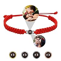 Custom Bracelets with Picture inside - Customized Projection Bracelets with Photos, Picture Bracelet Personalized Photo, Memorial Anniversary Birthday Gifts for Women/Men/Family/Couple/Friend/Dog/Cat