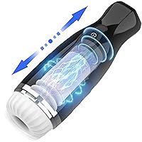 Automatic Male Masturbators with 5 Thrusting & Vibration, Adult Toy Sex Machine Sexual Stimulation Device for Pocket Pussy,Realistic Ultra-Soft Pussy Strokers 3D Textured Adult Sex Toys for Men