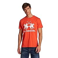 Elegant Orange Crew Neck Men's T-Shirt