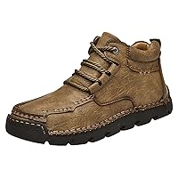 2024 Men's New PU Leather Casual Shoes Trend Men's Boots Short Boots Ankle Boots Rain Boots Men Wide Calf