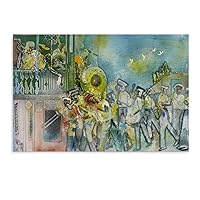 Romare Bearden, A Famous American Painter, Oil Painting Collage Art Poster (5) Canvas Poster Wall Art Decor Print Picture Paintings for Living Room Bedroom Decoration Unframe-style 36x24inch(90x60cm)