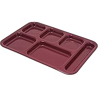 Carlisle FoodService Products Right Hand 6-Compartment Melamine Tray 14.5