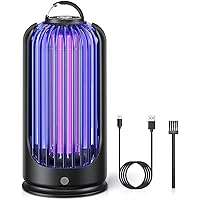 Bug Zapper for Indoor Outdoor, Rechargeable Mosquito Zapper with 3600V High Powered, Electric Pest Control Insect Fly Zapper Can Attract Gnats, Mosquitoes, Flies, Moths for Home, Patio (Purple)
