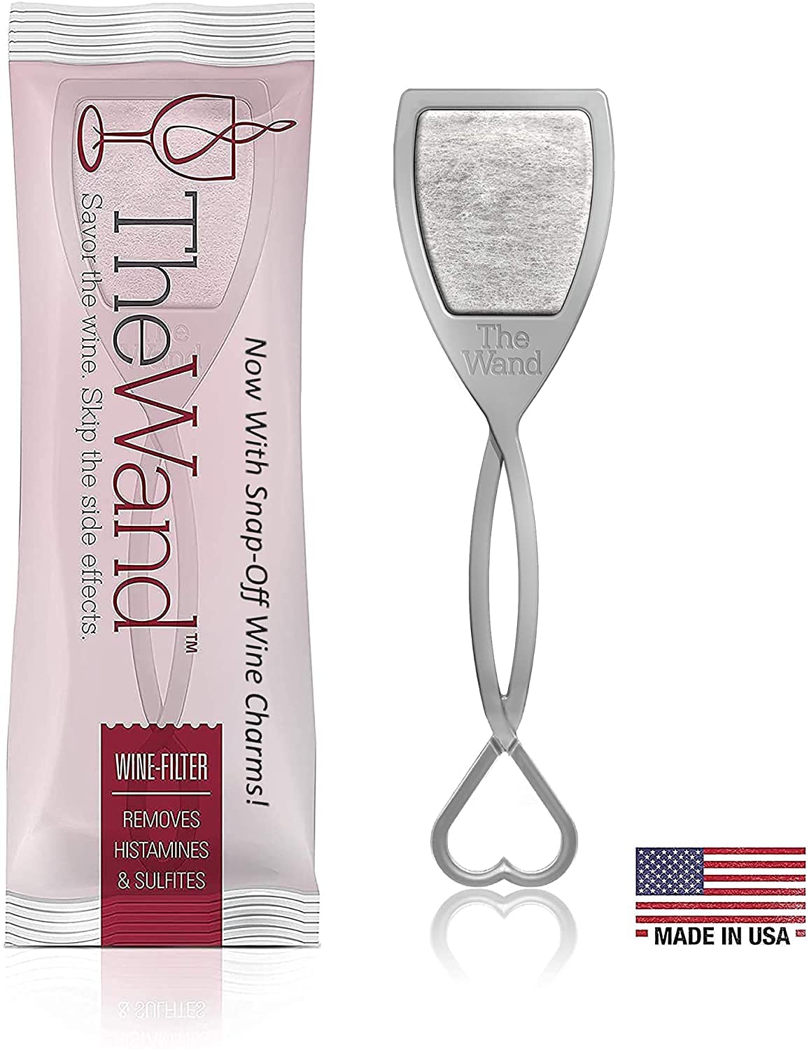 PureWine Wine Wands Enhanced Purifier, Filters Histamines and Sulfites - May Reduce and Alleviate Wine Allergies & Sensitivities - Wine Glass Charm for Gifting, Holidays