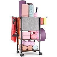 Yoga Mat Storage Rack Home Gym Equipment Workout Equipment Organizer Yoga Mat Holder for Dumbbell,Kettlebell and More Gym Accessories Gym Essentials Women Men Fitness Exercise Equipment Organization