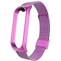 Milanese Watchband for Mi Band 4 3 Series Accessorie Stainless Steel Metal Strap+Case Women Men Replacement Band Bracelet (Color : 12)