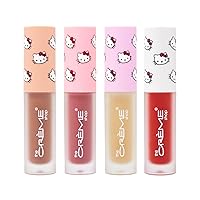 The Crème Shop x Sanrio Hello Kitty Collection: Ultimate Lip Elixir - Kawaii Kiss Lip Oil Set with Nourishing Ingredients - Perfect for Hydration, Shine, and a Hint of Tint (Set of 4)