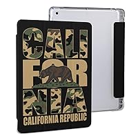 Camouflage California Repubic Funny Case with Kickstand Card Slot Pen Holder for iPad Pro 2020 （11in）/ 2020 （10.2in）/ 2020 AIR 4 （10.9in）/ Pro 2021 （11in）