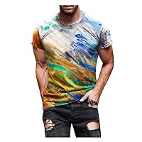 T Shirts for Women Graphic Casual 3D Printed Mock Neck Short Sleeve Tee Lightweight Running Mens Tee Shirts