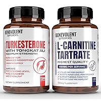 Turkesterone 8,000mg [Highest Purity] + Premium L-Carnitine Tartrate Supplement - High Absorption Supplement with Tongkat Ali - Increase Stamina, Lean Muscle Growth, Support Metabolism & Natural Ener