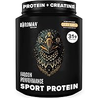 Falcon Performance Vegan Protein Powder, 31g Protein, 5g Creatine, 5g BCAA, Probiotics, Electrolytes, Pre Workout, Low Carb, Sugar Free & Dairy Free, Plant Based Vanilla Protein -19 Servings
