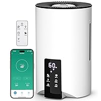 Humidifiers for Bedroom Large Room Home, 4L Cool Mist Humidifier for Smart App & Voice Control, Fill Essential Oil Diffuser for Baby and Plants, Quiet Ultrasonic Humidifier with 360° Nozzles, White.