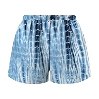 Women's Pajama Bottoms Tie Dye Front Button Sleeping Shorts Soft Lounge 2024 Casual Pants for Yoga Gym Running