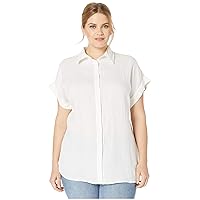 Lauren Ralph Lauren Women's Plus-Size Linen Dolman-Sleeve Shirt