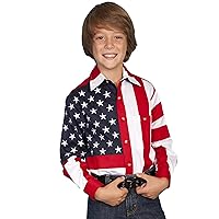Scully Boys' American Flag Shirt - Rw029k