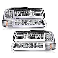 ALLGOOD LED Headlights Compatible with 1999-2002 Chevy Silverado/Fit Tahoe Suburban 1500 2500 2000-2006 Headlamp