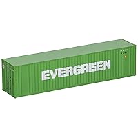 HO Scale Model of Evergreen (Green, White) 40' Hi Cube Corrugated Container W/Flat Roof,949-8202