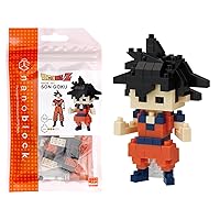 nanoblock - Son Goku [Dragon Ball Z] Character Collection Series Building Kit, White (NAN21198), 110 pieces