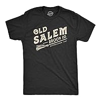 Mens Old Salem Broom Co Tshirt Funny Halloween Witch Tee