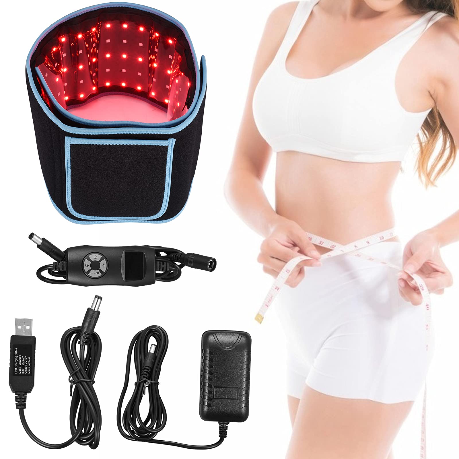 TTLIFE Infrared Light Therapy Belt for Pain Relief, 20W Homeuse Wearable Wrap Deep Therapy Pad Back Shoulder Joints Muscle Pain Relief, Massager Eq...