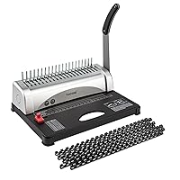 Binding Machine, 21-Holes, 450 Sheets, Comb Binding Machines with Starter Kit 100 PCS 3/8'' Comb Binding Spines, Comb Binder Machine Book Maker Perfect for Letter Size, A4, A5 or Smaller Sizes