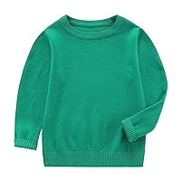 Toddler Boys and Girls Fall and Winter Round Neck Pullover Solid Color Knitted Sweater College Boys Zipped up