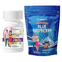 BariatricPal 30-Day Bariatric Vitamin Bundle (Multivitamin ONE 1 per Day! Capsule with 18mg Iron and Calcium Citrate Soft Chews 500mg with Probiotics - Blue Raspberry)