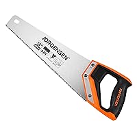 JORGENSEN 15 Inch Pro Hand Saw, 8 TPI Fine-Cut Ergonomic Non-Slip Aluminum Ultrasonic Welding Handle for Sawing, Trimming, Gardening, Woodworking, Drywall, Plastic Pipes