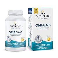 Omega-3, Lemon Flavor - 120 Soft Gels - 690 mg Omega-3 - Fish Oil - EPA & DHA - Immune Support, Brain & Heart Health, Optimal Wellness - Non-GMO - 60 Servings