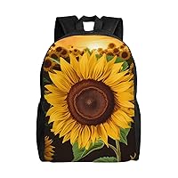 Beautiful sunflower print Backpacks Waterproof Light Shoulder Bag Casual Daypack For Work Traveling Hiking