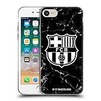 Head Case Designs Officially Licensed FC Barcelona Black Marble Crest Patterns Soft Gel Case Compatible with Apple iPhone 7/8 / SE 2020 & 2022