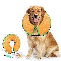 BEBANG Recovery Collar for Dogs, Inflatable Dog Cone Collar, Protective Inflatable Collar for Dogs, Adjustable Pet Recovery Cone After Surgery, E Collar Recovery Collar for Cats, Soft Dog Cone, L