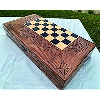 Large Backgammon Sets for Adults Solid Wooden Complete Game Board and Chess Pieces Hand Crafted Game Sets Great Gift for Dad, Husband, Anniversary, Birthday19-inch