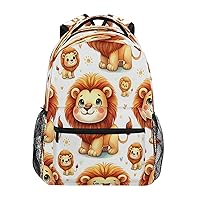 Cartoon Lion Backpack for School Elementary,Kid Bookbag Cartoon Lion Toddler Backpack Kid Back to School Gift,18