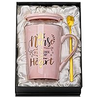 Nurse Gifts for Women, Funny Nurse Mug with Gold Print, Nurse Week Retirement Graduation Appreciation Present for School Student RN Nurses Practitioner, 14oz Pink Marbled Ceramic Cup, Nice Gift Boxed