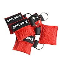 15pcs CPR Face Shield First Aid CPR MASK Transparent Disposable MASK CPR 30:2 with Keychain Pouch (Red)