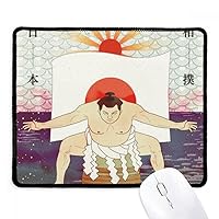 Mount Fuji Japanese Ukiyo-e Sumo Non-Slip Mousepad Game Office Black Stitched Edges Gift