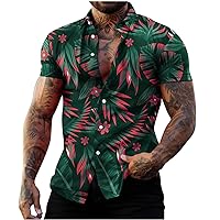 Mens Tropical Hawaiian Shirts Short Sleeve Button Down Aloha Shirts Casual Summer Beach Tshirt Relaxed Fit Travel Tee